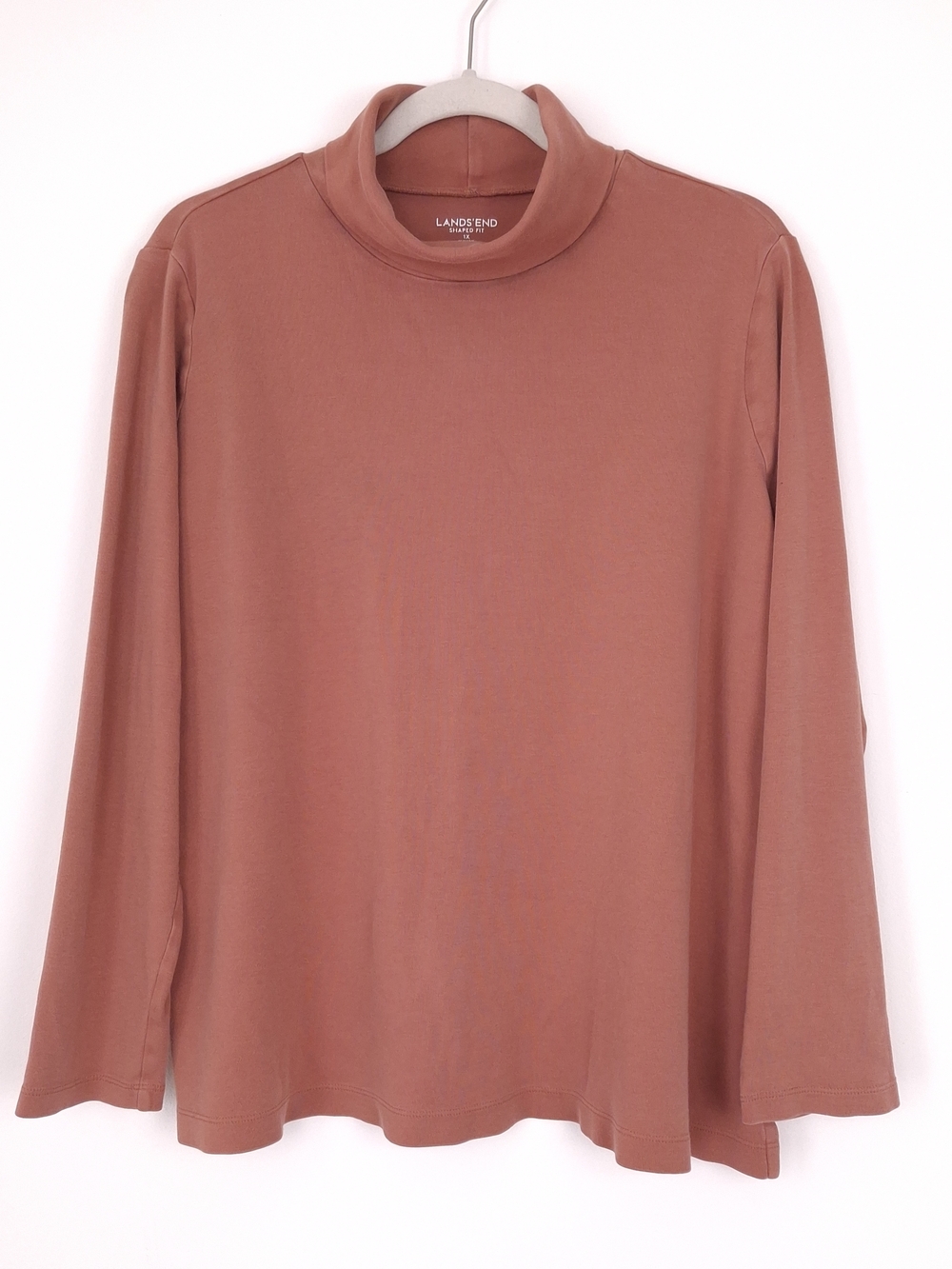 Lands End Shaped long sleeve cotton turtleneck top layering minimalist spring
